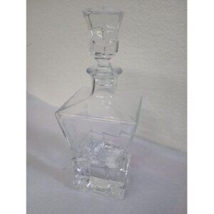 4 Sided Lead Cut Glass Decanter